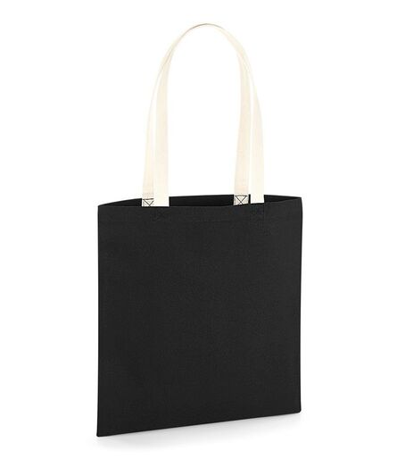 EarthAware® Organic Bag For Life - Contrast Handles, Black/Natural, ONE, Westford Mill