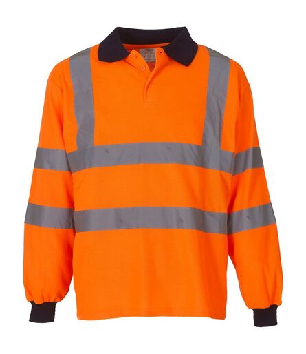 Hi-Vis Long Sleeve Polo Shirt, Orange, 3XL, Yoko