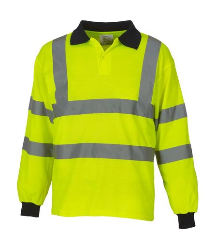 Hi-Vis Long Sleeve Polo Shirt, Yellow, 3XL, Yoko