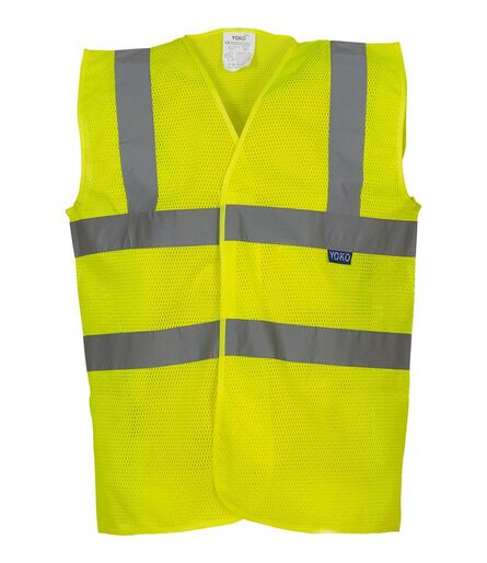 Top Cool Open Mesh Waistcoat, Yellow, 3XL, Yoko
