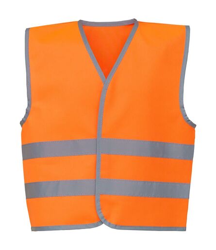 Kids Hi-Vis Two Band Waistcoat, Orange, L, Yoko
