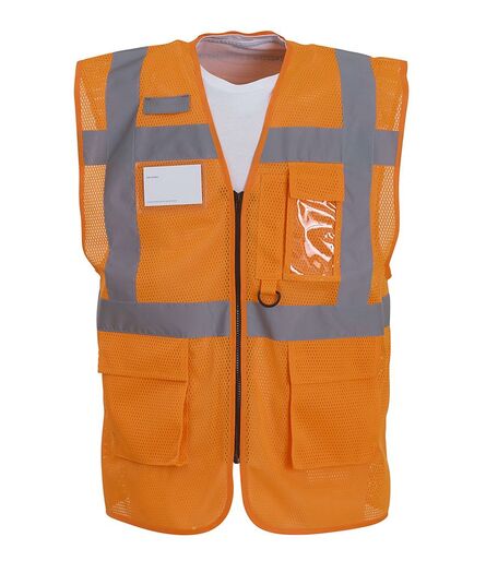 Hi-Vis Top Cool Open Mesh Executive Waistcoat, Orange, 3XL, Yoko