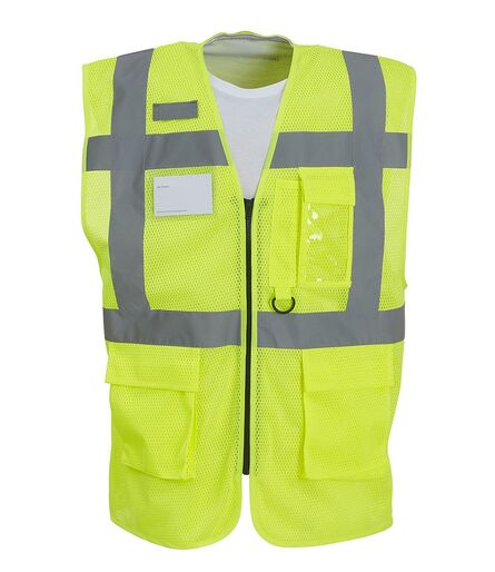 Hi-Vis Top Cool Open Mesh Executive Waistcoat, Yellow, 3XL, Yoko