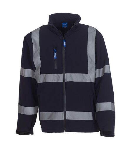 Hi-Vis Soft Shell Jacket, Navy, 3XL, Yoko