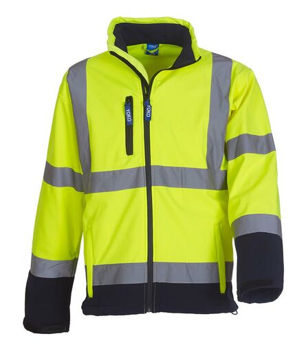 Hi-Vis Soft Shell Jacket, Yellow/Navy, 3XL, Yoko