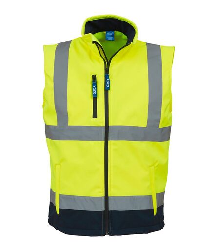 Hi-Vis Soft Shell Gilet, Yellow/Navy, 3XL, Yoko