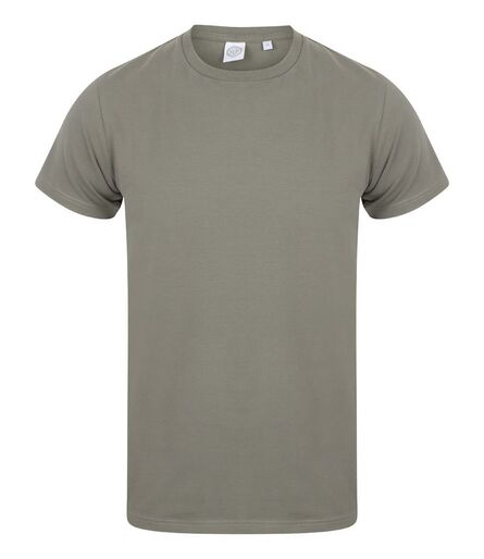 Men Feel Good Stretch T-Shirt, Khaki, L, SF