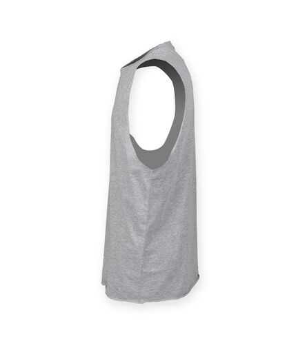 Men High Neck Vest, Heather Grey, L, SF