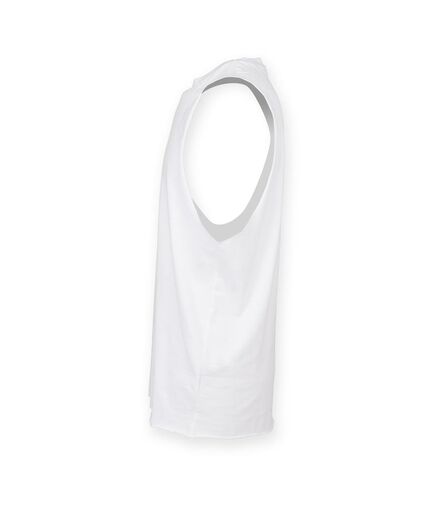 Men High Neck Vest, White, L, SF