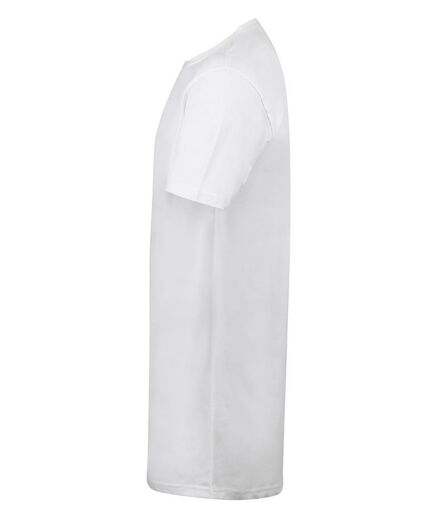 Men Longline Dipped Hem T-Shirt, White, L, SF