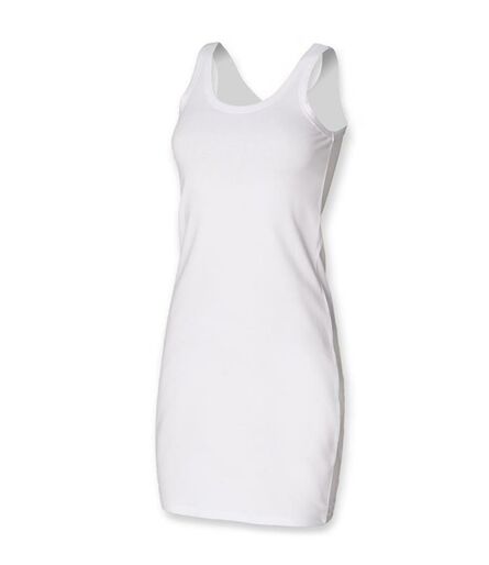 Ladies Tank Dress, White, L, SF