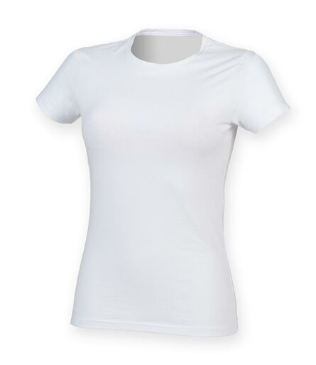 Ladies Feel Good Stretch T-Shirt, White, L, SF