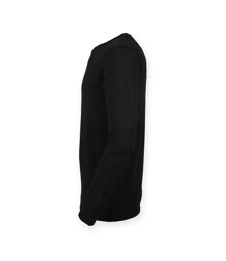 Ladies Feel Good Long Sleeve Stretch T-Shirt, Black, L, SF
