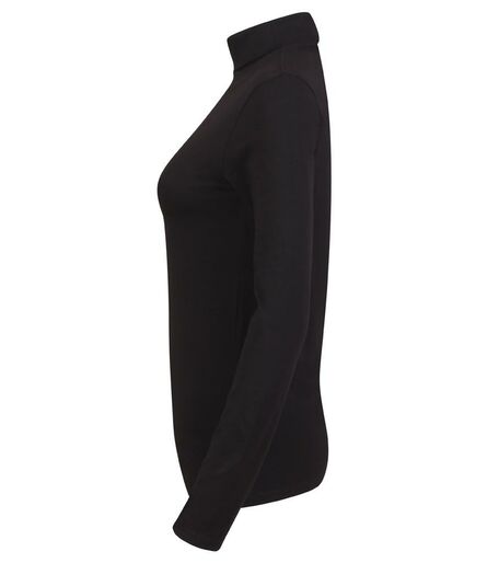Ladies Feel Good Stretch Roll Neck T-Shirt, Black, L, SF