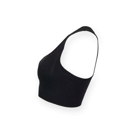 Ladies Workout Crop Top, Black, L, SF