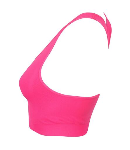 Ladies Workout Crop Top, Neon Pink, L, SF