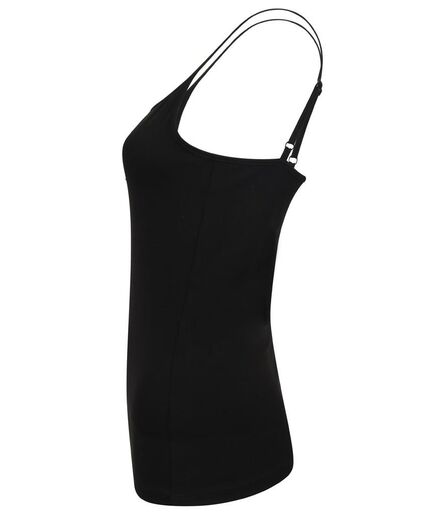 Ladies Feel Good Stretch Spaghetti Vest, Black, L, SF