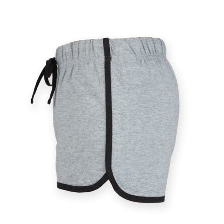 Ladies Retro Shorts, Heather Grey/Black, L/14, SF