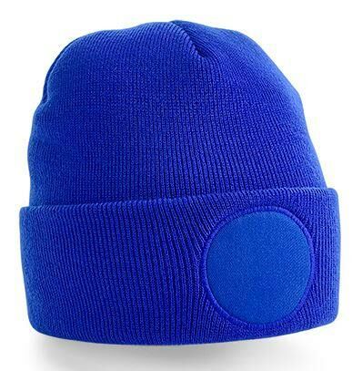Circular Patch Beanie, Bright Royal, ONE, Beechfield