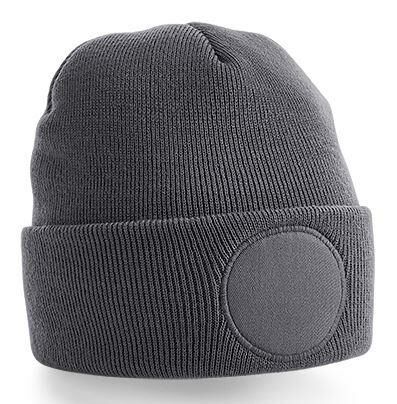 Circular Patch Beanie, Graphite Grey, ONE, Beechfield