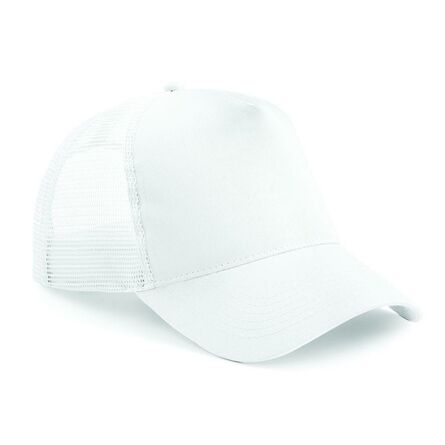 Snapback Trucker Cap, White/White, ONE, Beechfield