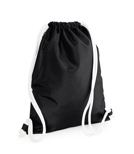 BagBase Icon Gymsac, Black/White, ONE, Bagbase