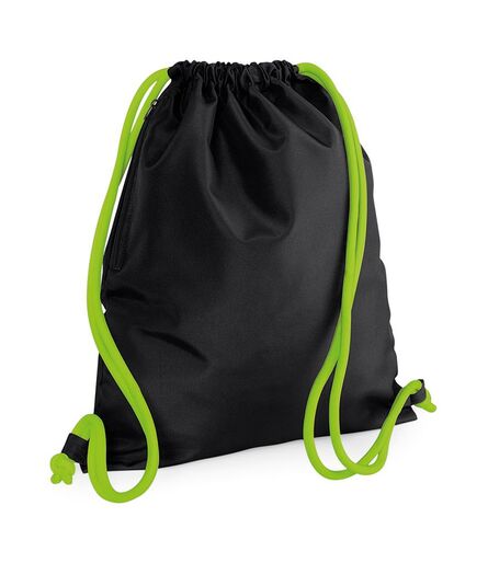BagBase Icon Gymsac, Black/Lime Green, ONE, Bagbase