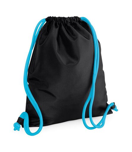BagBase Icon Gymsac, Black/Surf Blue, ONE, Bagbase