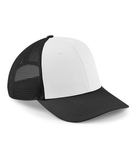 6 Panel Snapback Trucker Cap, Black/White, ONE, Beechfield