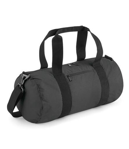 Reflective Barrel Bag, Black Reflective, ONE, BagBase