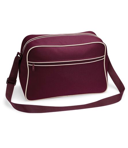 BagBase Retro Shoulder Bag, Burgundy/Sand, ONE, Bagbase