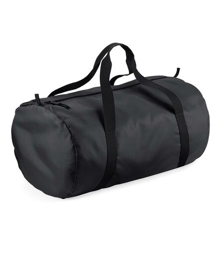 BagBase Packaway Barrel Bag, Black/Black, ONE, Bagbase