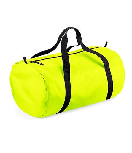 BagBase Packaway Barrel Bag, Fluorescent Yellow/Black, ONE, Bagbase