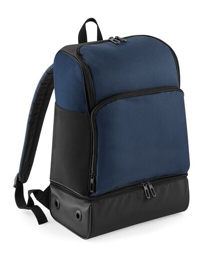 Hardbase Sports Backpack, French Navy/Black, ONE, BagBase