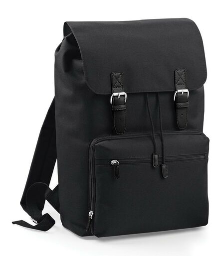 Vintage Laptop Backpack, Black/Black, ONE, BagBase