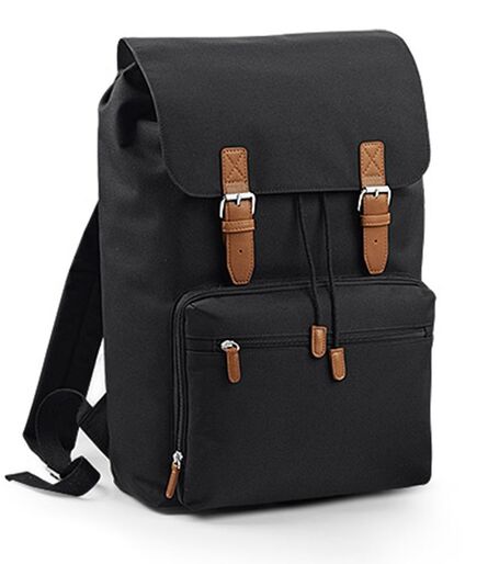 Vintage Laptop Backpack, Black/Brown, ONE, BagBase