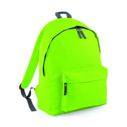 BagBase Kids Fashion Backpack, Lime Green/Graphite Grey, ONE, Bagbase