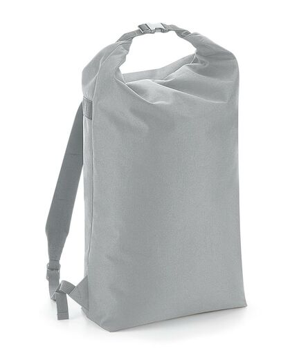Icon Roll-Top Backpack, Light Grey, ONE, BagBase