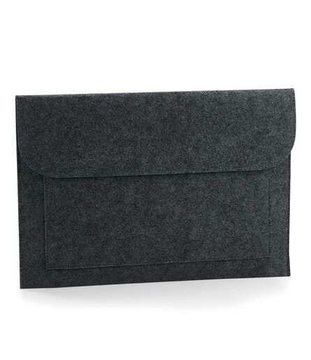 Felt Laptop/Document Slip, Charcoal Melange, ONE, BagBase