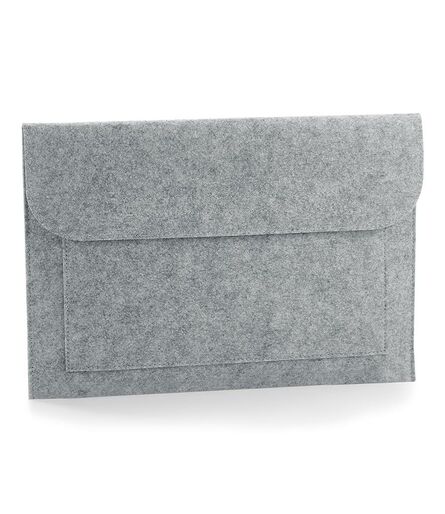 Felt Laptop/Document Slip, Grey Melange, ONE, BagBase