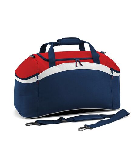 BagBase Teamwear Holdall, French Navy/Classic Red, ONE, Bagbase
