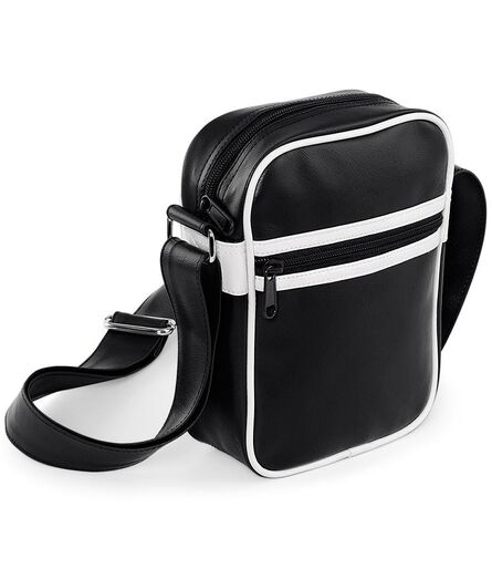 Original Retro Across Body Bag, Black/White, ONE, BagBase