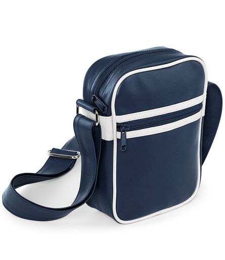 Original Retro Across Body Bag, French Navy/White, ONE, BagBase