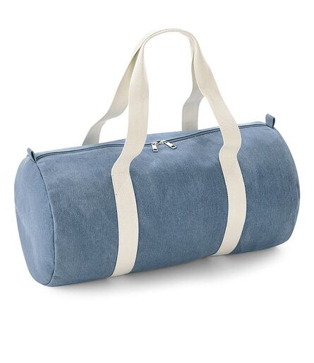 Denim Barrel Bag, Light Denim, ONE, BagBase