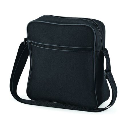 Retro Flight Bag, Black/Graphite Grey, ONE, BagBase