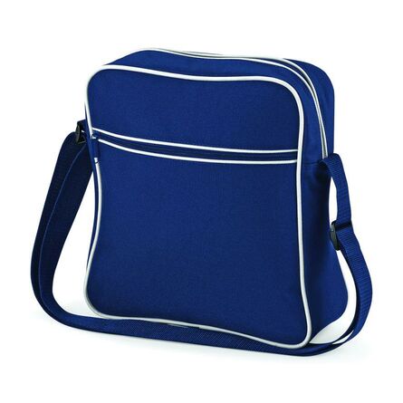 Retro Flight Bag, French Navy/White, ONE, BagBase