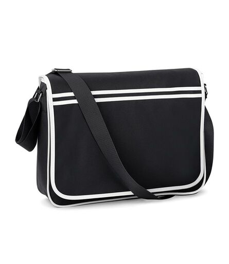 Retro Messenger, Black/White, ONE, BagBase