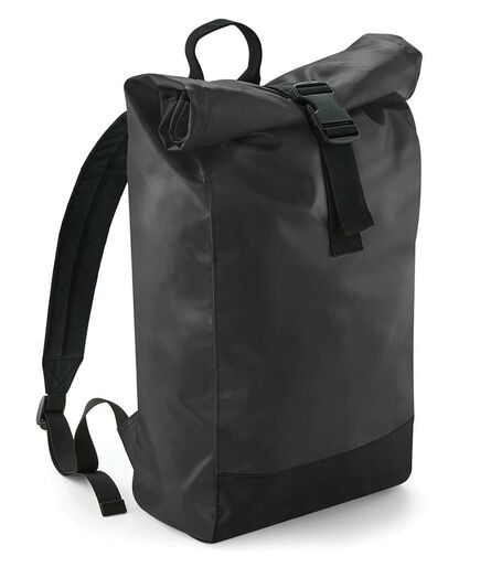 Tarp Roll-Top Backpack, Black, ONE, BagBase