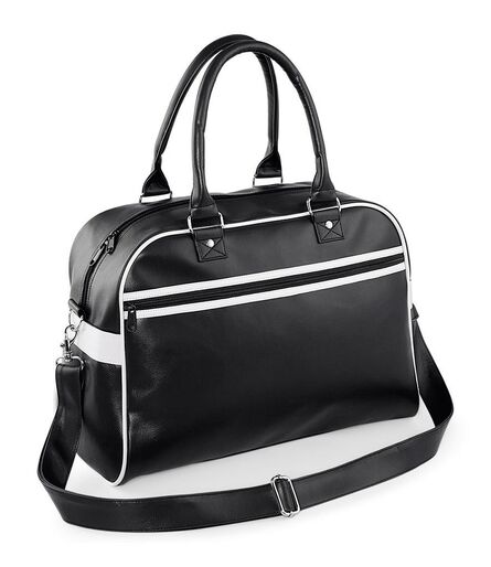 Original Retro Bowling Bag, Black/White, ONE, BagBase