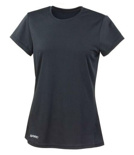 Ladies Quick Dry Performance T-Shirt, Black, L, Spiro